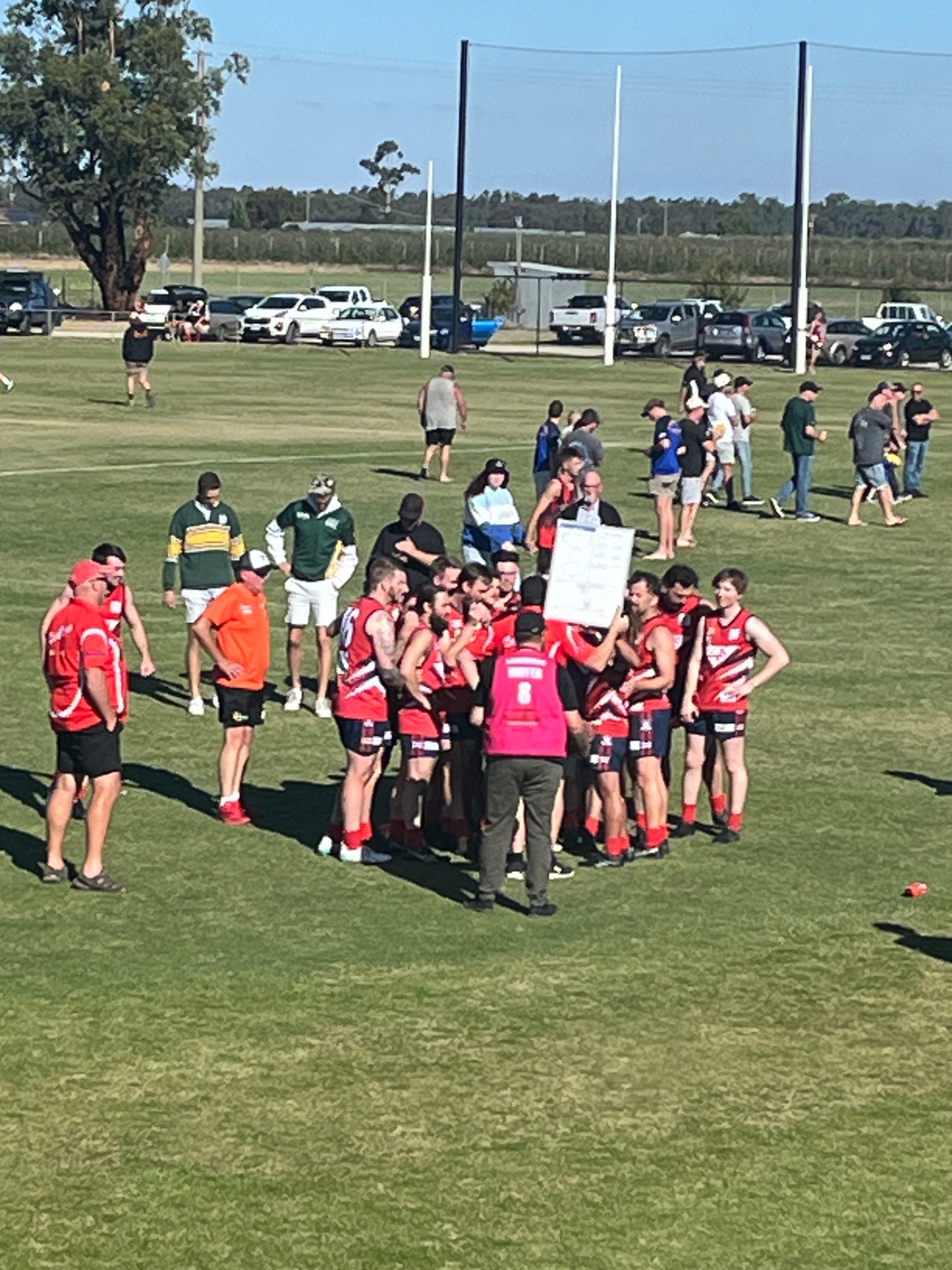 Longwood FNC players having their team meeting